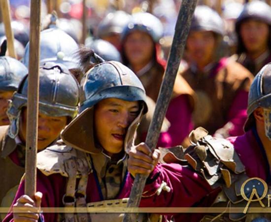 Reenactors of Hunnic Warriors of the Steppe 