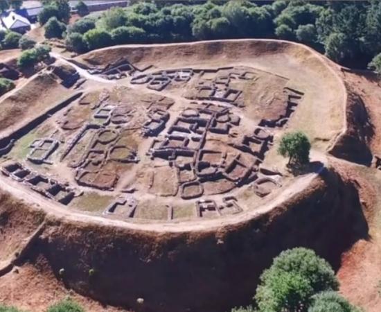 Aerial view of the Viladonga hillfort in Galicia, Spain