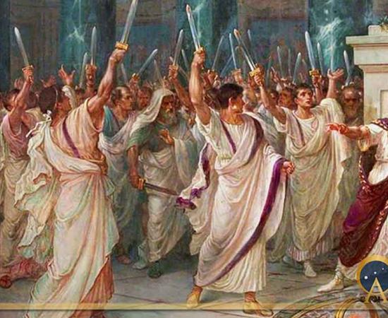 The Assassination of Julius Caesar by William Holmes Sullivan (1888) (Public Domain)