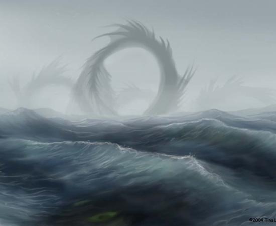 Illustration of a sea serpent. Credit: Tina Leyk / deviantart