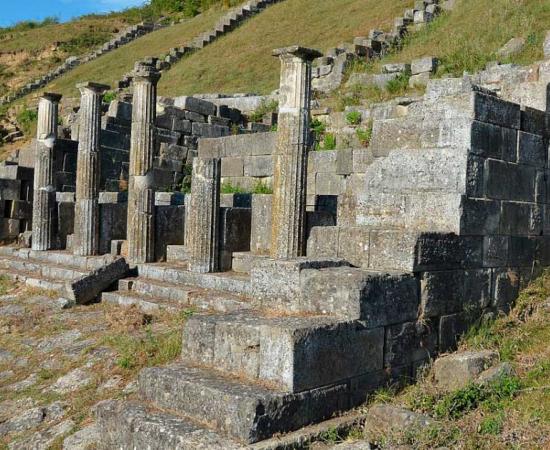 The Nymphaeum of Illyria at the ancient city of Apollonia, Albania fed by underground water sources, built in the middle of the 3rd century BC. It is the biggest and best-preserved Apollonia monument covering an area of 1,500 square meters or 16,146 square feet. Source: Carole Raddato / CC BY 2.0