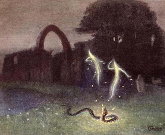‘Will-o-the-wisp and snake’ by Hermann Hendrich.