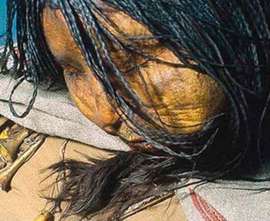 This sacrificed Inca child, known as the Llull Maiden #23, was found on a mountain in Argentina a number of years ago and shares similarities with the sacrificed child Inca mummies found on Ampato volcano, Peru. Source: © Johan Reinhard, Ph.D . (used with permission)