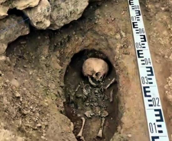 Infant burial discovered beneath the Temple of Zeus Genarchos and Soter.