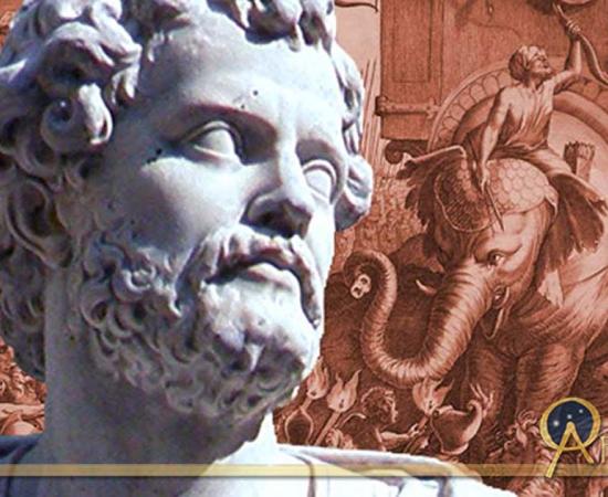 Hannibal Barca (by Sébastien Slodtz) and Battle of Zama, 202 BC