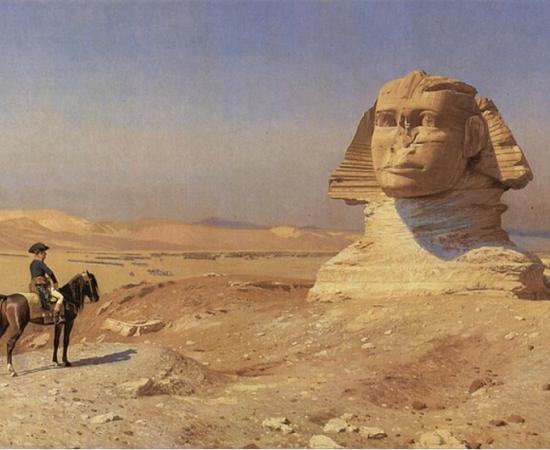 Napoleon Bonaparte before the Sphinx.