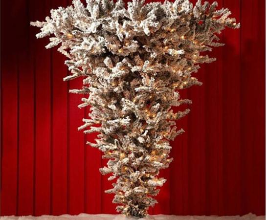 An upside-down Christmas tree.