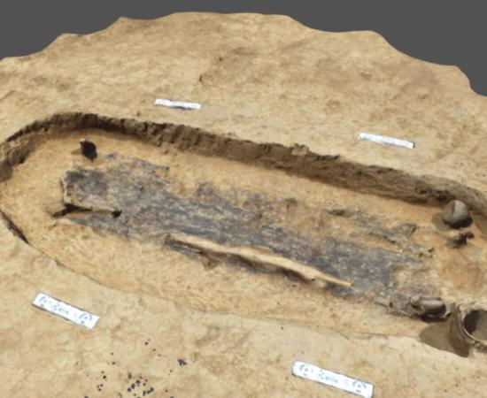 A 3D impression of the Iron Age warrior grave.          Source: UCL / Sketchfab / ASE