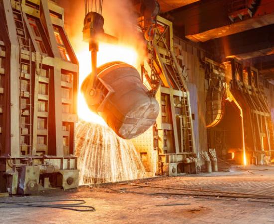 Modern blast steel furnace.