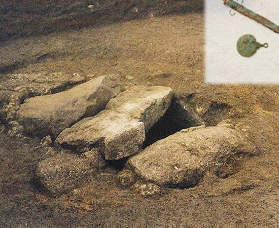 Capstones at the Bryher burial site in the Isles of Scilly, where the tomb of the female warrior was discovered. Source: Isles of Scilly Museum Association