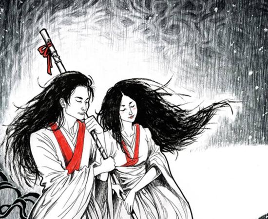 Japanese creation god and goddess Izanagi and Izanami