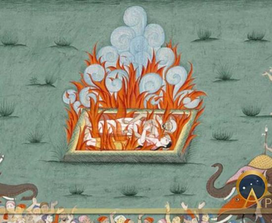 The Sati of Ramabai, Wife of Madhavrao Peshwa (reigned 1761-1772) (Public Domain)