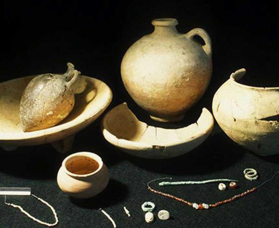 Some of the artifacts discovered in the ancient city of Jericho.