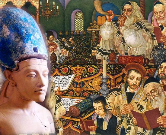 Could the origins of Jewish New Year really lie in the coronation of Akhenaten? Source: On the left Jon Bodsworth. Background image Arthur Szyk / CC BY-SA 4.0