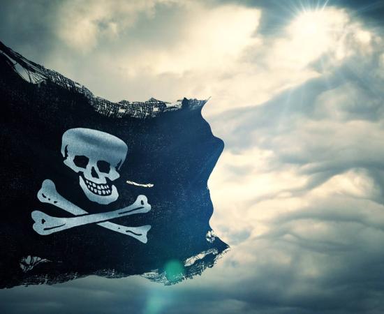 A Jolly Roger, the infamous pirate flag
