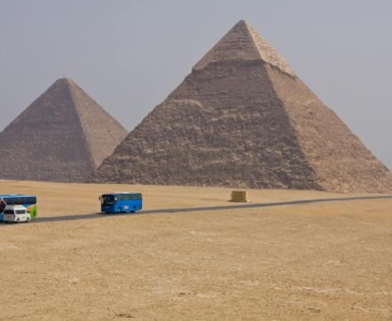 Khafra and Cheops pyramids in Giza, Egypt