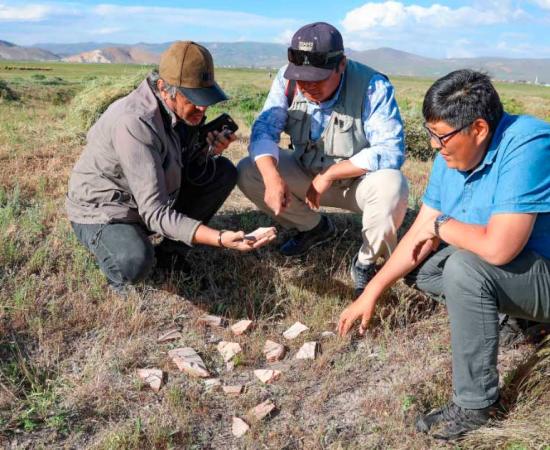 Members of the international team working at the likely site of the long-lost Khan palace in Van Province, Turkey. Source: The Daily Sabah / Anadolu Agency