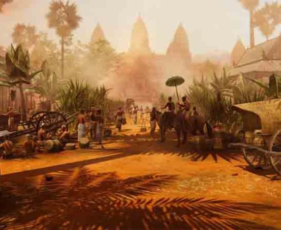 A team at Monash University created stunning computer graphics depicting daily life at Angkor Wat in the late 12th century, before the Khmer exodus.