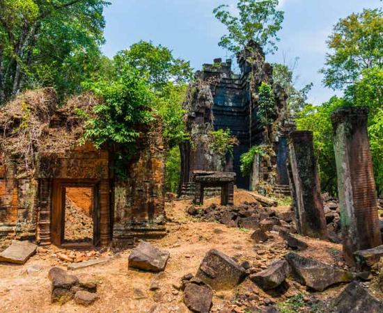 Khmer artifacts have been looted all over Cambodia, here a looted scene of Koh Ker, Siem Reap, Cambodia. 	Source: YukselSelvi/Adobe Stock