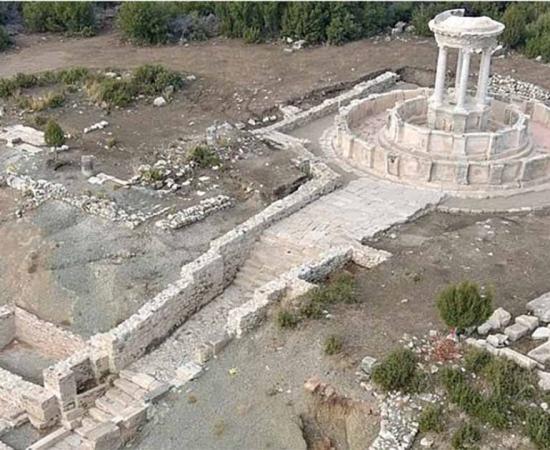 The restored fountain at the Kibrya archaeological site in Turkey.      Source: Mehmet Akif Ersoy University
