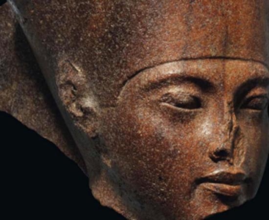 The brown quartzite King Tut statue for auction. Source: Christie's.