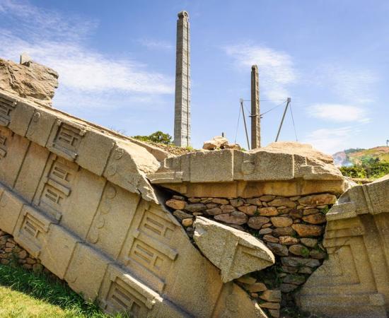 Ruins and obelisks at Axum, former capital of the Kingdom of Aksum