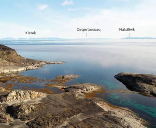 : A view of the crossing between Kitsissut and the shores of northwest Greenland.