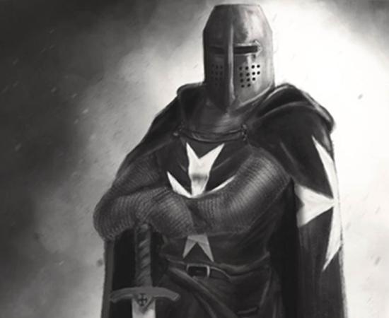 A modern representation of a member of the Knights Hospitallers. 