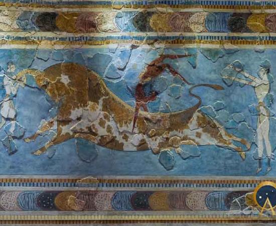 Fresco found in Knossos palace, Crete, Greece, dated 1600 - 1450 BC (CC0)