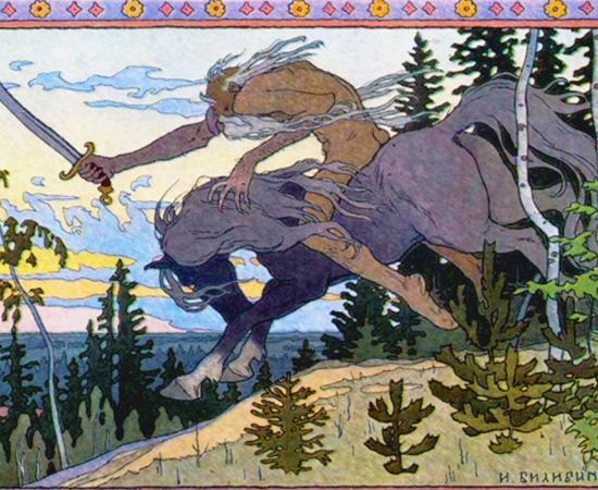 Immortal Koschei the Deathless on his enchanted steed