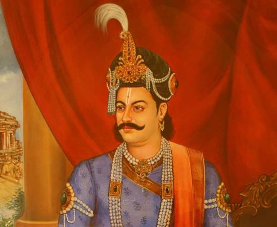 Detail of a painting representing Krishnadevaraya.