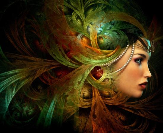 Lady with an elegant headdress