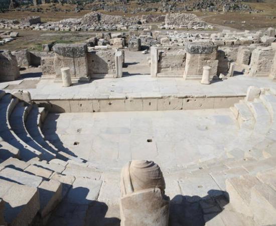 A top down view of 2,050-year-old council building Laodicea