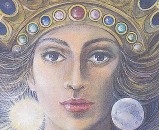 Detail of a modern depiction of the goddess Ishtar.