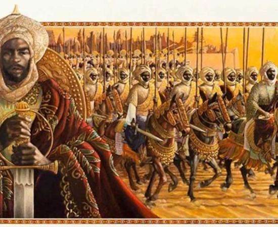 An artist's depiction Sunni Ali Ber, African warrior king of the Songhai empire.