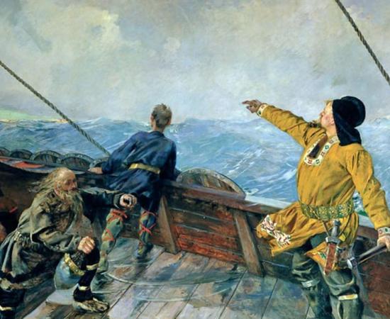 Leif Ericson discovers Vinland, by Christian Krohg. 
