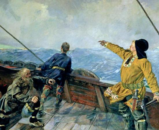‘Leif Eriksson Discovers America’ by Christian Krohg (1893). 
