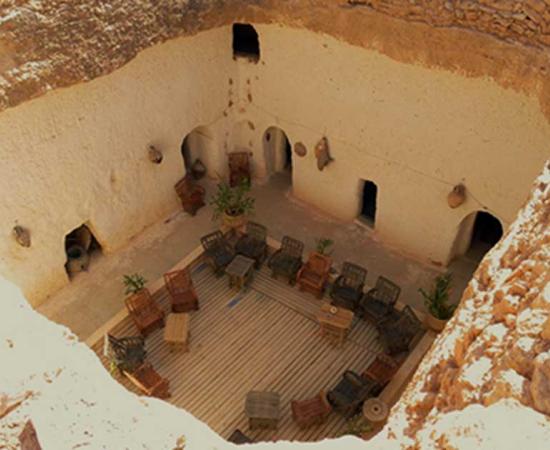 A photo of a troglodyte cave house in Gharyan, Libya.