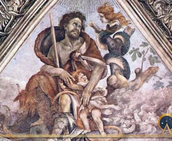 Adam clutches a child in the presence of the child-snatcher Lilith, by Filippino Lippi (1502) Basilica of Santa Maria Novella, Florence (Public Domain)