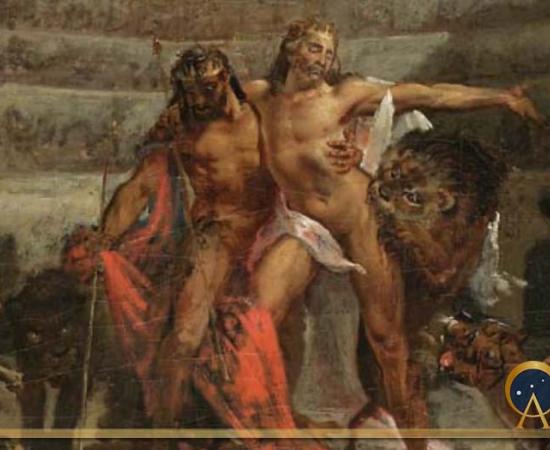 Gladiatoren im Kolosseum by Eugène Delacroix (Public Domain)