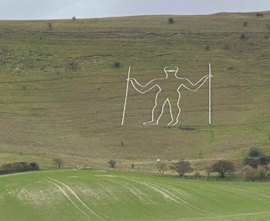 England’s Long Man Vandalized By Covid-19 Criminals