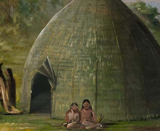 Wichita Lodge, Thatched with Prairie Grass (1834-1835) by George Catlin
