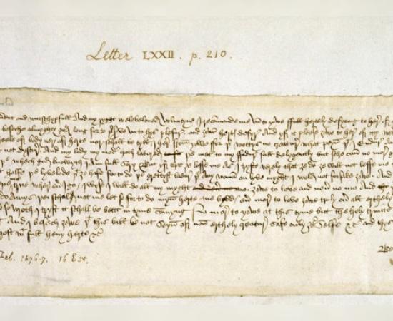 The famed 'Be my Valentine' Letter, written in February 1477 by Margery Brews