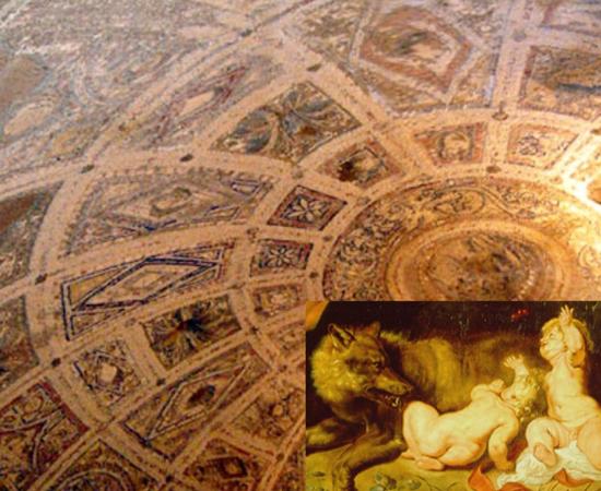 Photo of the dome of the so-called Lupercal Cave, taken by a probe beneath the Domus Livia on the Palatine Hill, Rome, Italy.