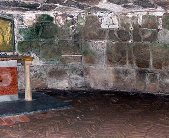 The altar in the lower chamber, Mamertine prison  Rome, Italy 