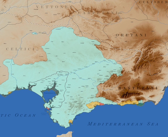 Map of the Tartessian Civilization 500 BC