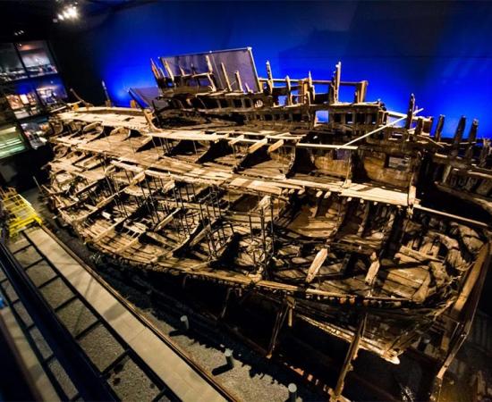 The conserved Mary Rose ship on show.        Source: Mary Rose Trust / University of Warwick