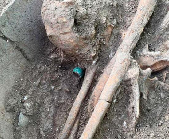The Mayan victim with the jade ring at El Tigre. Credit: INAH Campeche.