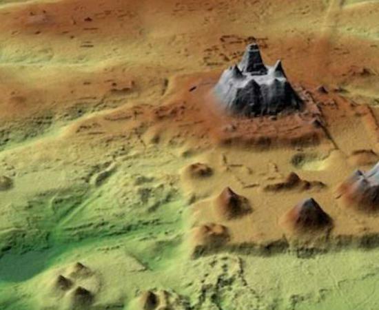Complex of pyramids identified at Maya site using LiDAR technology. Source: Hansen et. al - Cambridge University Press / CC BY 4.0
