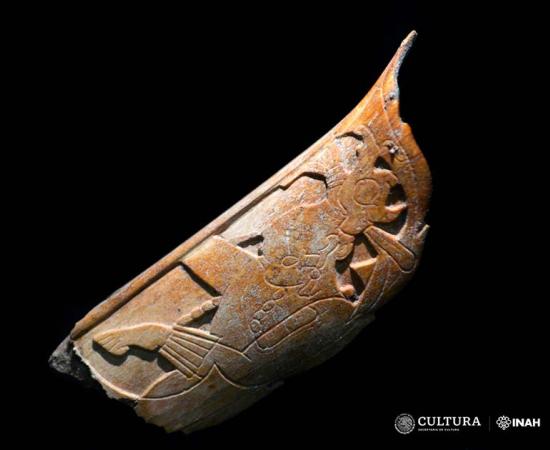 Mayan Nose Ornament Made from Human Bone Found in Palenque Ruins
